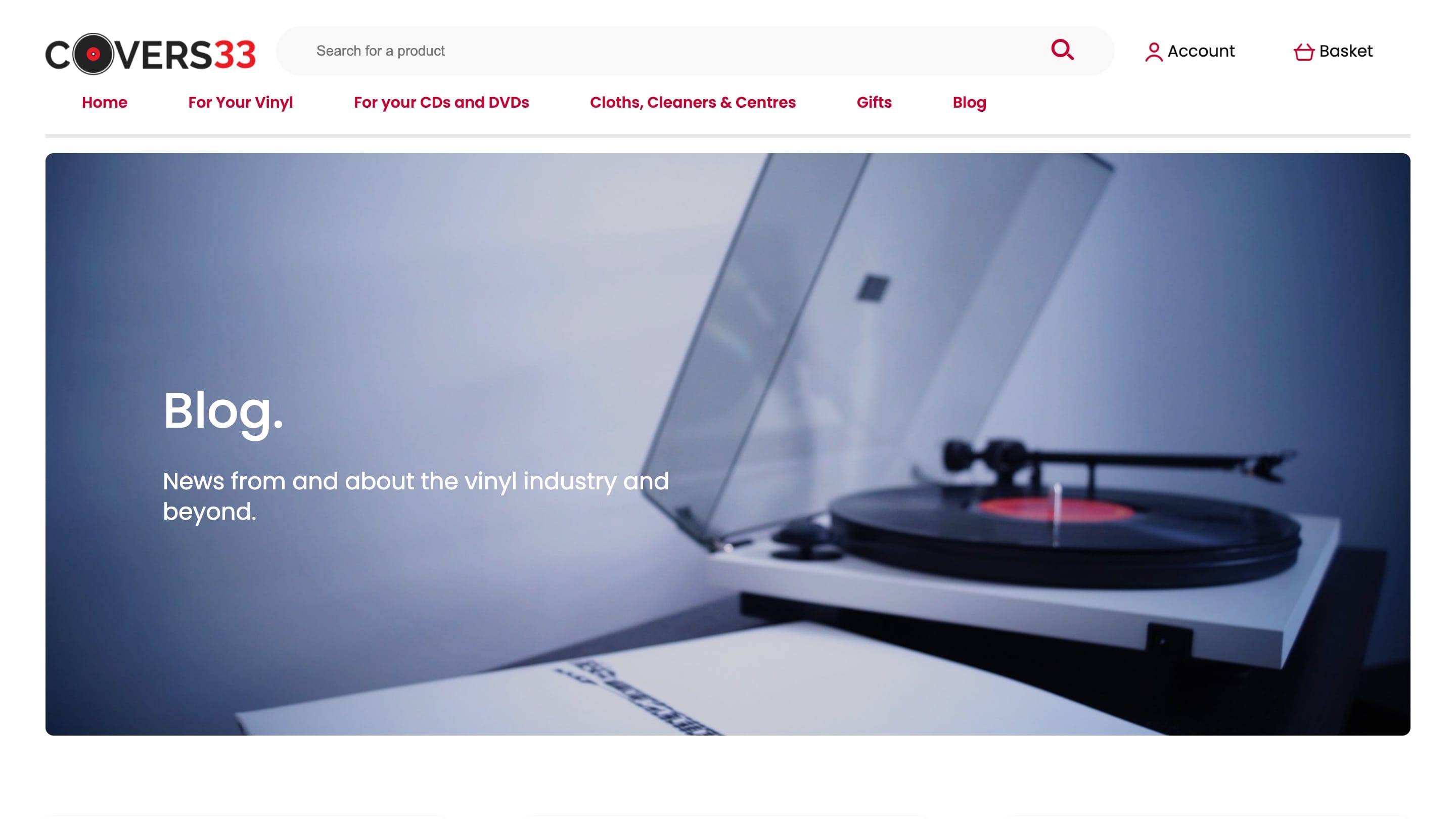 Covers33 Vinyl Sleeves Web Design