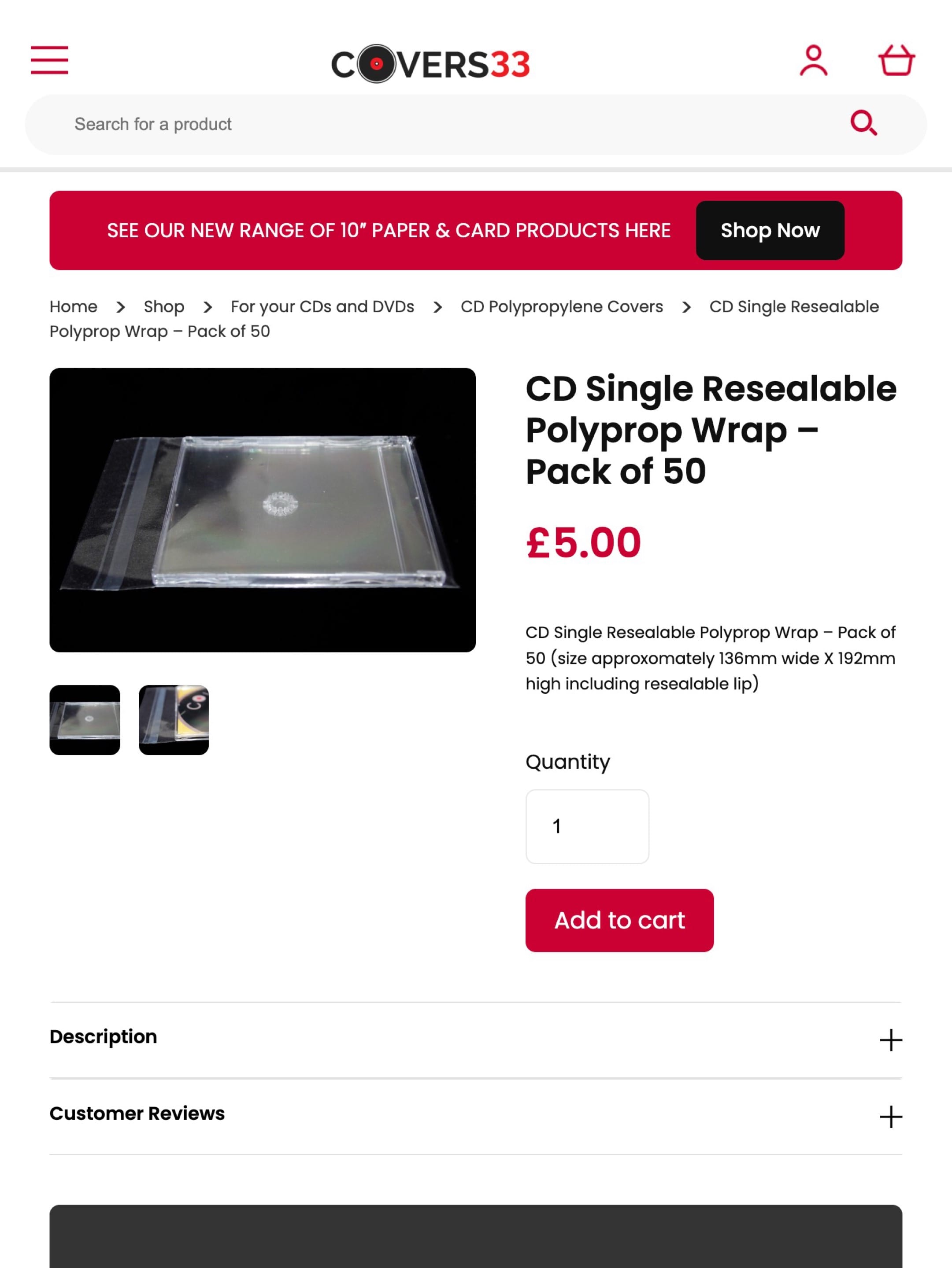 Covers33 Vinyl Sleeves Web Design